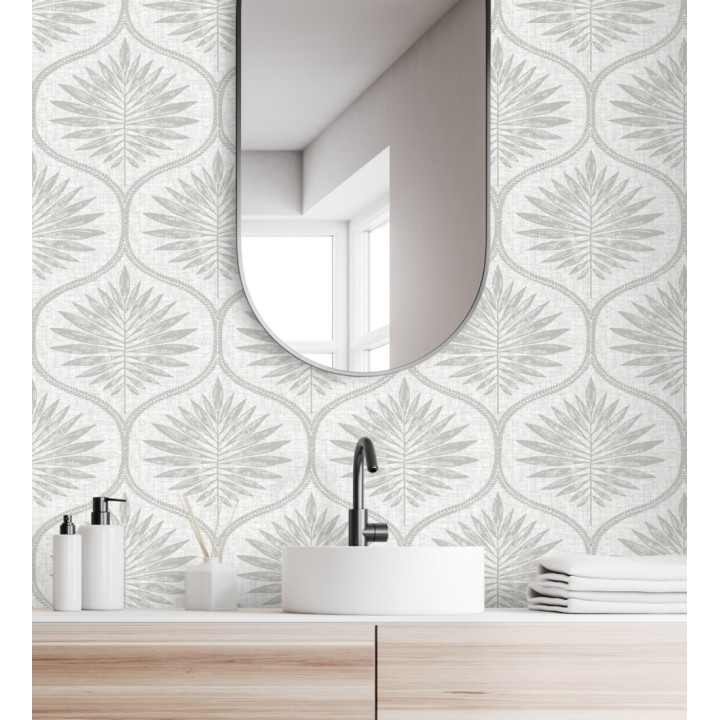 Papel pintado damasco con dibujo de hojas - Forest Ornaments 680702