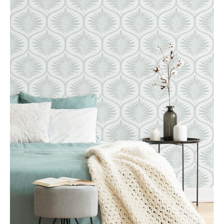 Papel pintado damasco con dibujo de hojas - Forest Ornaments 680703