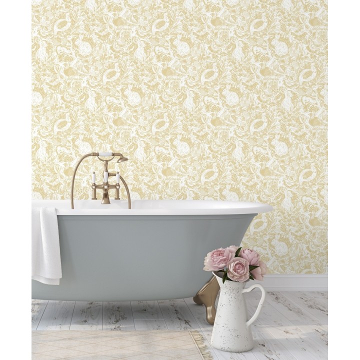 Papel pintado con conejos y animales de granja - Farm Garden 680709