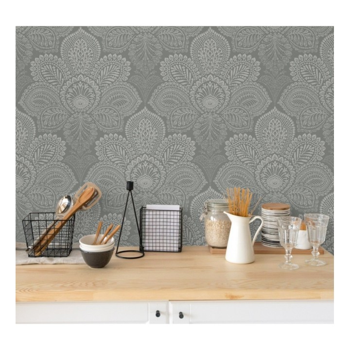 Papel pintado de flores grandes estilo hindú - Cardiff Flowers 680710