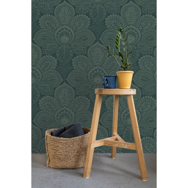 Papel pintado de flores grandes estilo hindú - Cardiff Flowers 680711