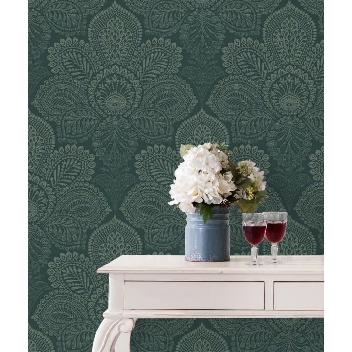 Papel pintado de flores grandes estilo hindú - Cardiff Flowers 680711