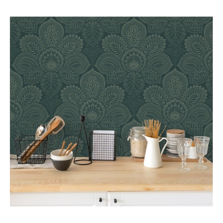 Papel pintado de flores grandes estilo hindú - Cardiff Flowers 680711