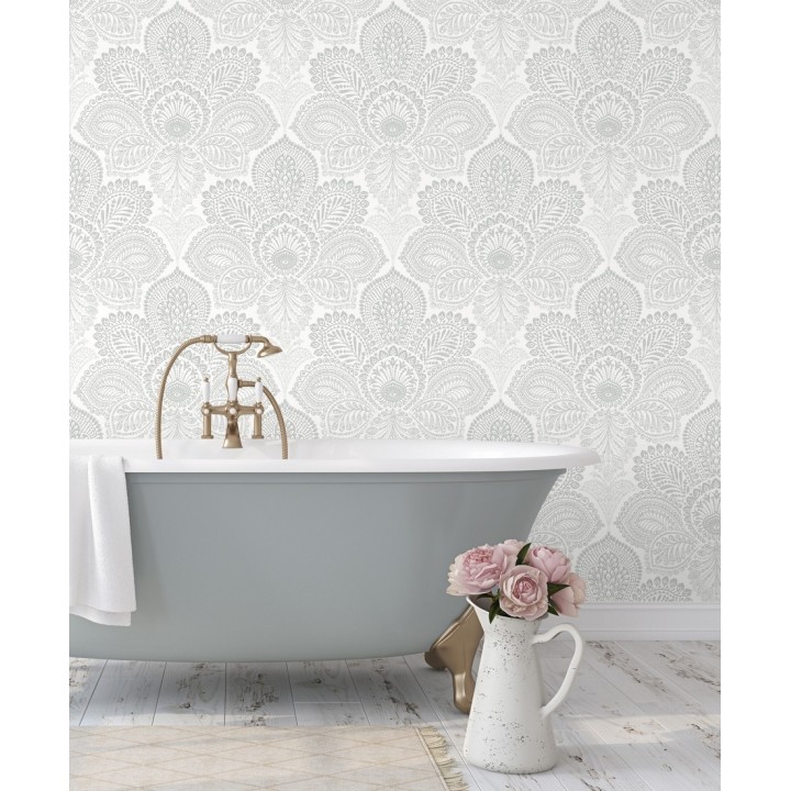 Papel pintado de flores grandes estilo hindú - Cardiff Flowers 680712