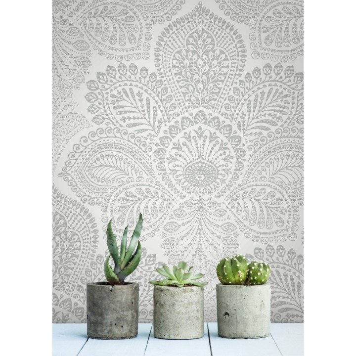 Papel pintado de flores grandes estilo hindú - Cardiff Flowers 680712