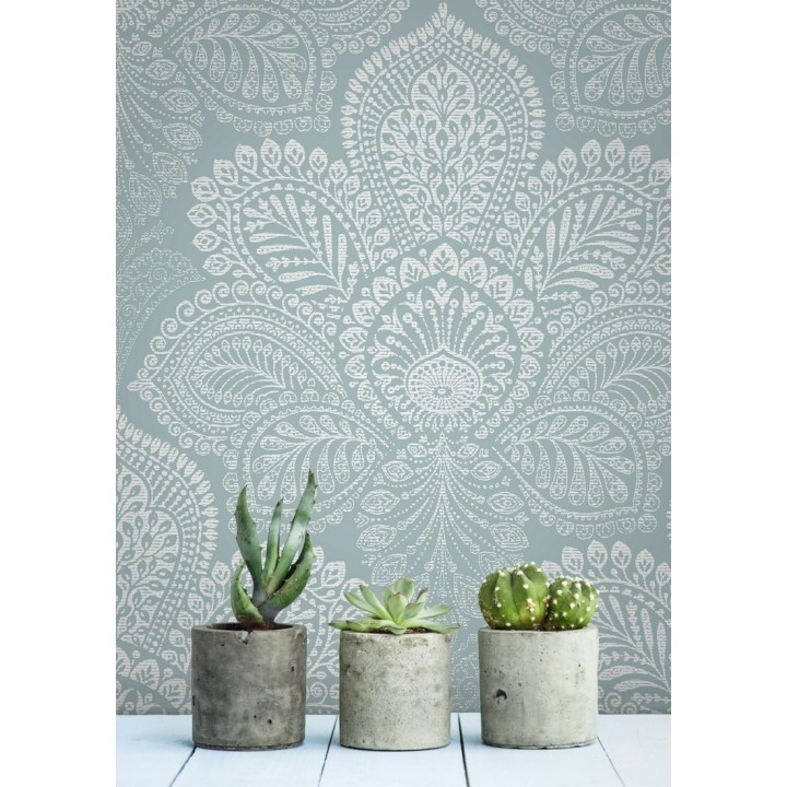 Papel pintado de flores grandes estilo hindú - Cardiff Flowers 680713