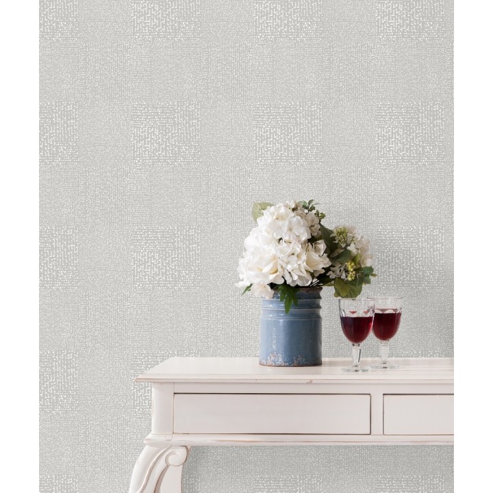 Papel pintado moderno con puntos formado cuadros - Reynolds 680720