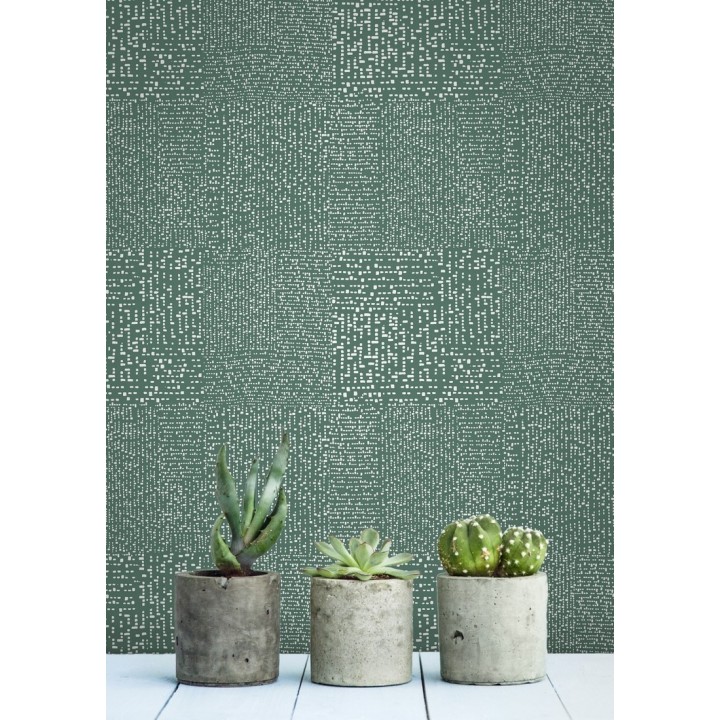 Papel pintado moderno con puntos formado cuadros - Reynolds 680721