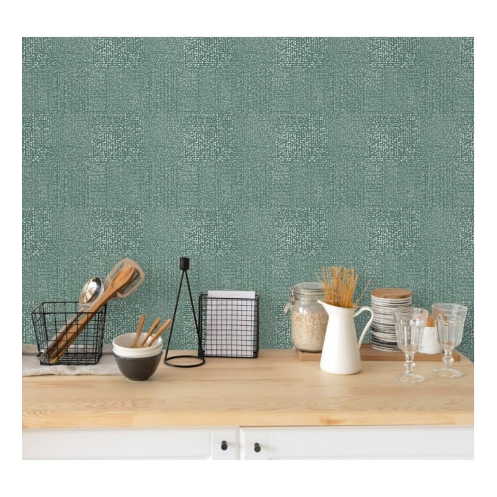 Papel pintado moderno con puntos formado cuadros - Reynolds 680721