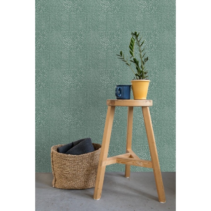 Papel pintado moderno con puntos formado cuadros - Reynolds 680721