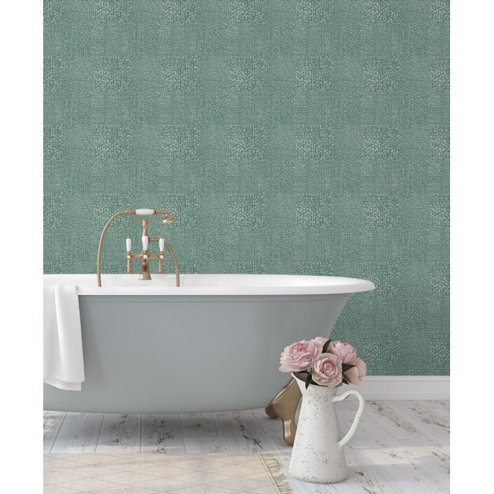 Papel pintado moderno con puntos formado cuadros - Reynolds 680721