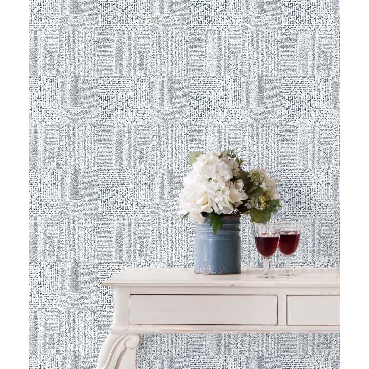 Papel pintado moderno con puntos formado cuadros - Reynolds 680724