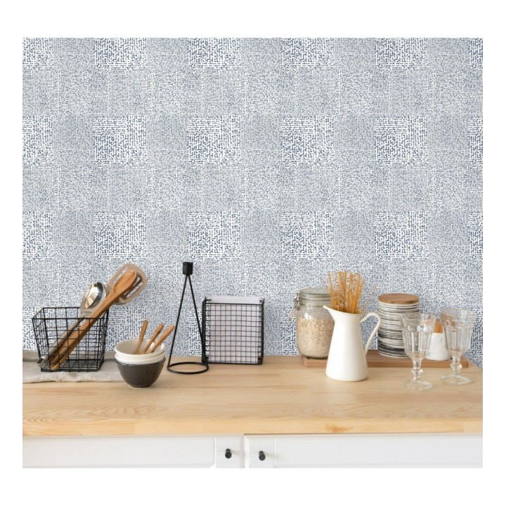 Papel pintado moderno con puntos formado cuadros - Reynolds 680724