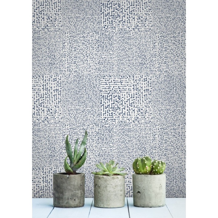 Papel pintado moderno con puntos formado cuadros - Reynolds 680724