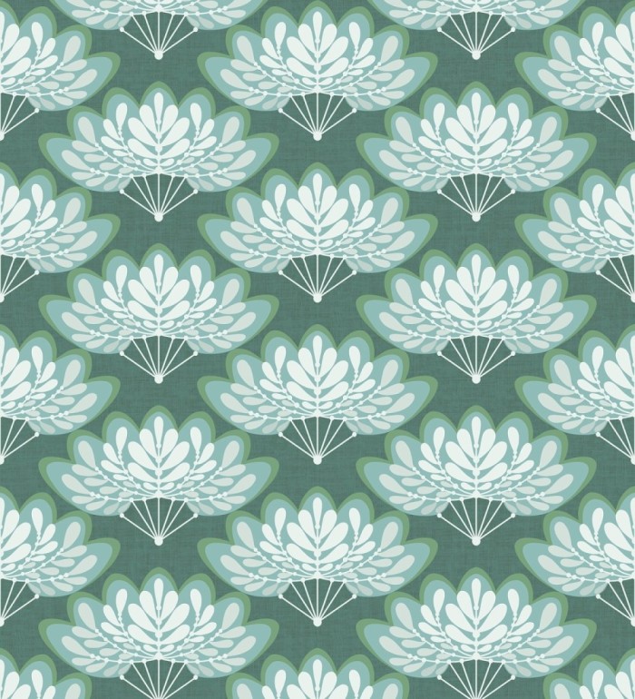 Papel pintado ramilletes de hojas estilo retro - Oliver Garden 680735