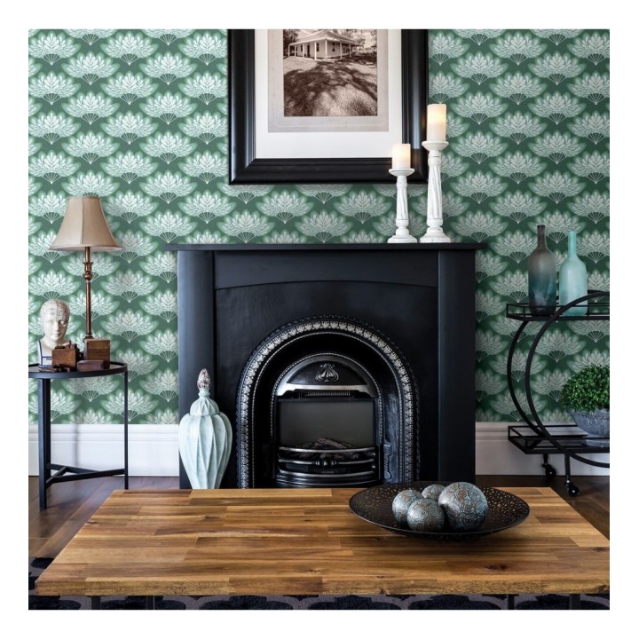 Papel pintado ramilletes de hojas estilo retro - Oliver Garden 680735