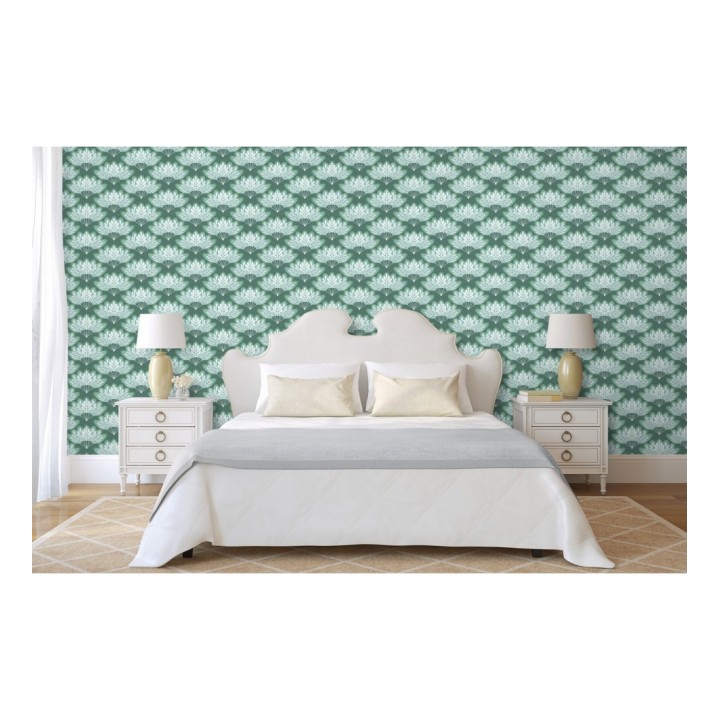 Papel pintado ramilletes de hojas estilo retro - Oliver Garden 680735