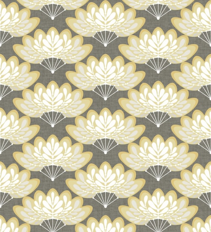 Papel pintado ramilletes de hojas estilo retro - Oliver Garden 680736