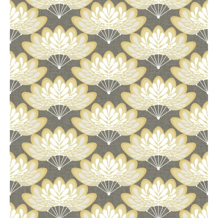 Papel pintado ramilletes de hojas estilo retro - Oliver Garden 680736