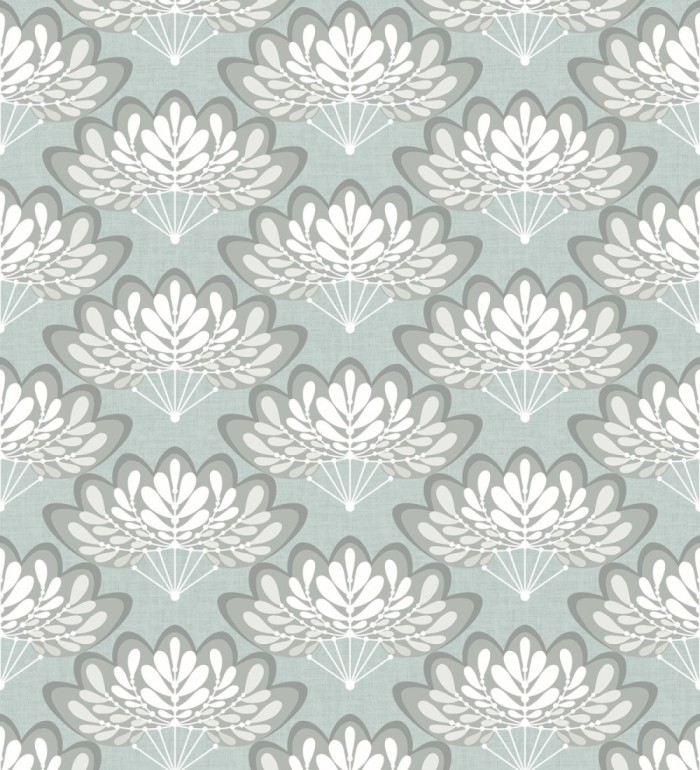 Papel pintado ramilletes de hojas estilo retro - Oliver Garden 680737