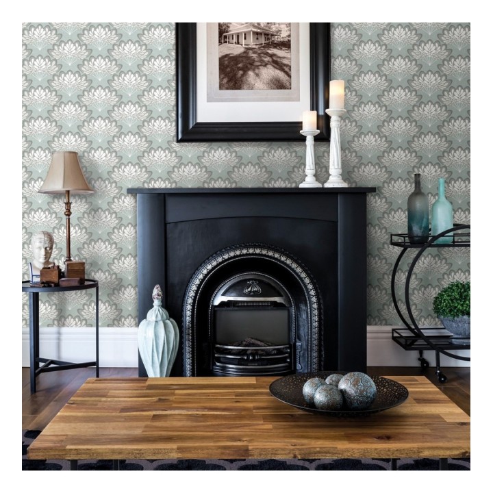 Papel pintado ramilletes de hojas estilo retro - Oliver Garden 680737