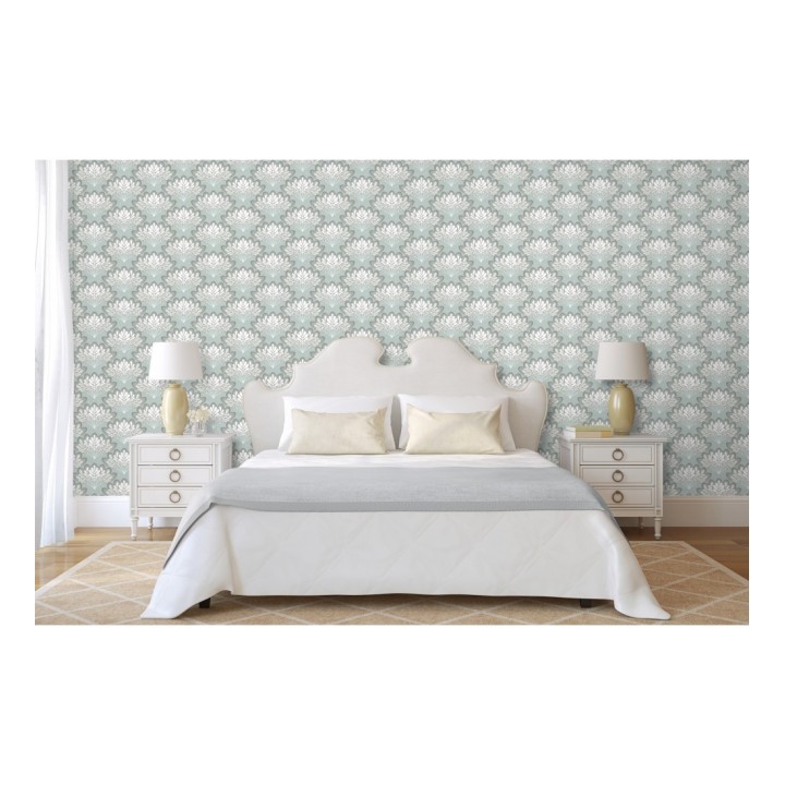 Papel pintado ramilletes de hojas estilo retro - Oliver Garden 680737