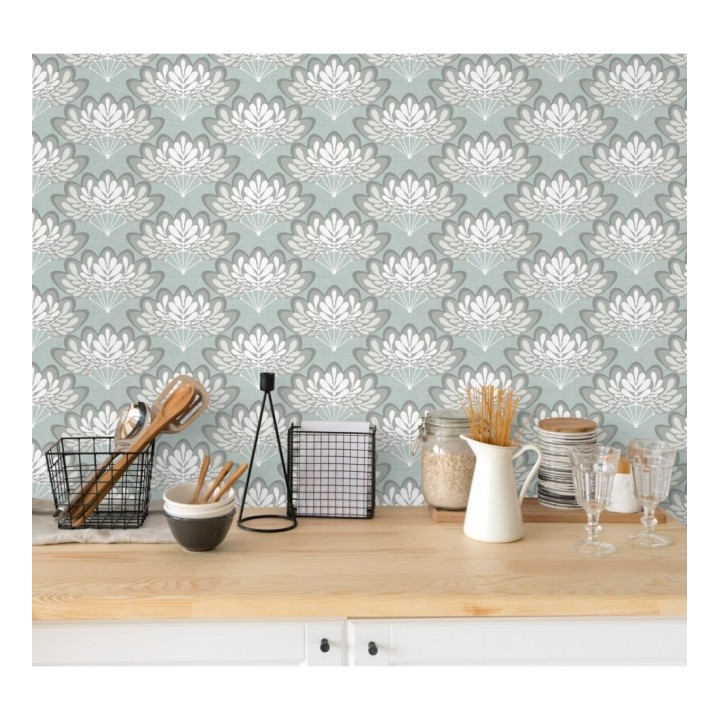 Papel pintado ramilletes de hojas estilo retro - Oliver Garden 680737