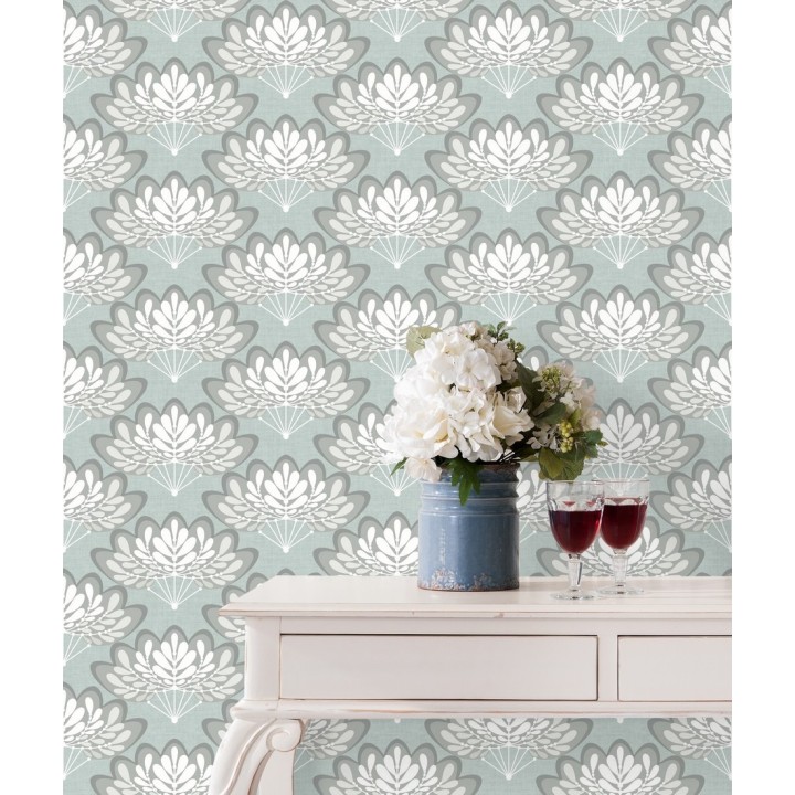 Papel pintado ramilletes de hojas estilo retro - Oliver Garden 680737