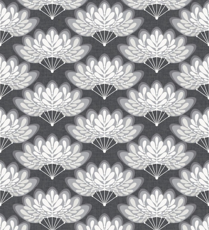 Papel pintado ramilletes de hojas estilo retro - Oliver Garden 680738