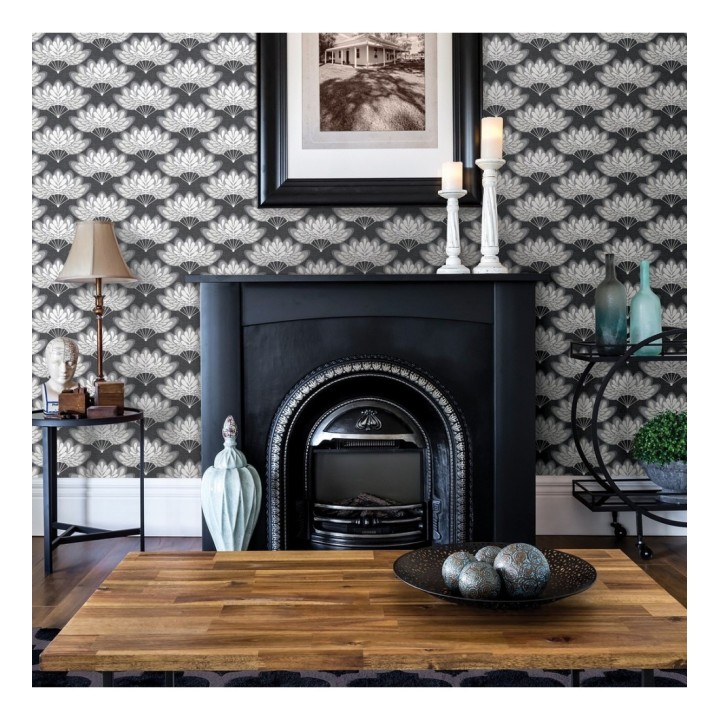 Papel pintado ramilletes de hojas estilo retro - Oliver Garden 680738