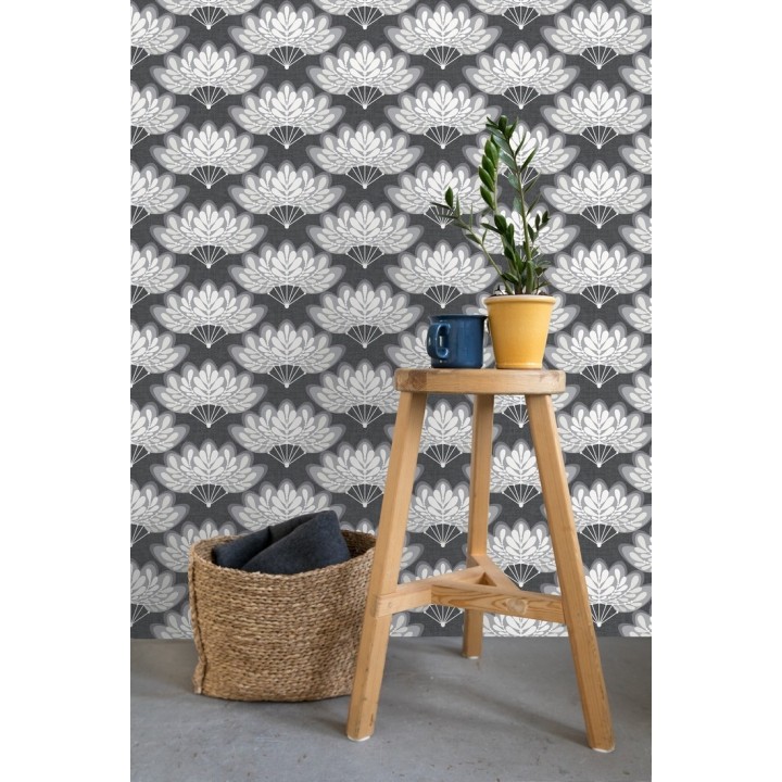 Papel pintado ramilletes de hojas estilo retro - Oliver Garden 680738