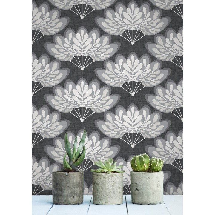 Papel pintado ramilletes de hojas estilo retro - Oliver Garden 680738