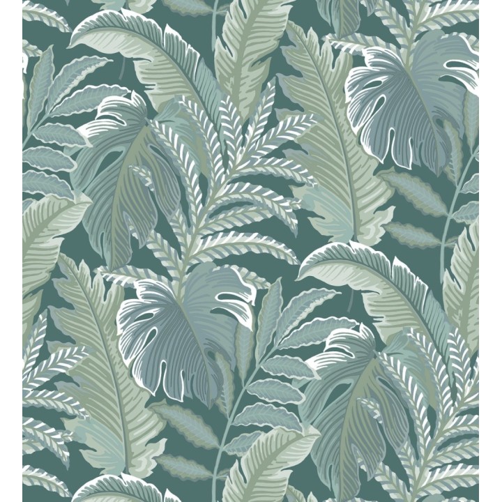 Papel pintado con dibujos de hojas tropicales - Palmer Hill 680739
