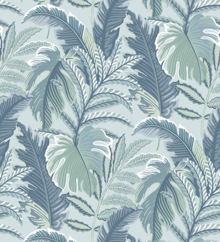Papel pintado con dibujos de hojas tropicales - Palmer Hill 680740