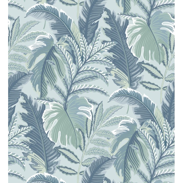 Papel pintado con dibujos de hojas tropicales - Palmer Hill 680740