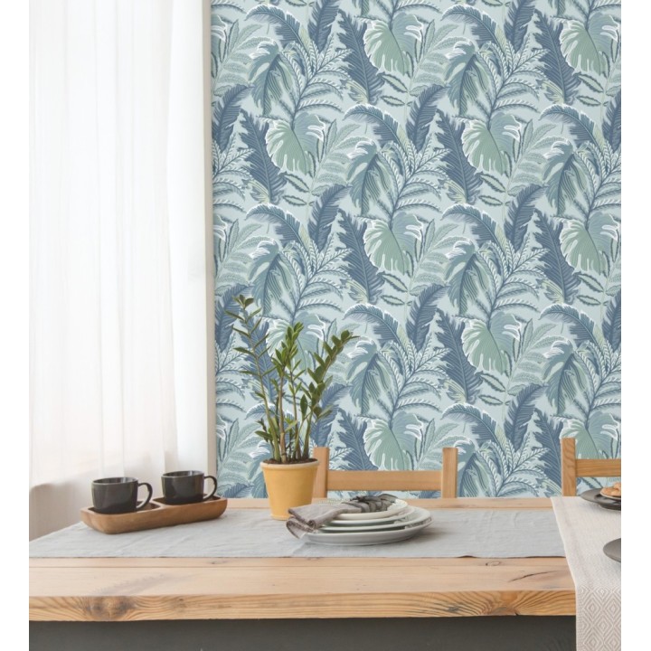 Papel pintado con dibujos de hojas tropicales - Palmer Hill 680740