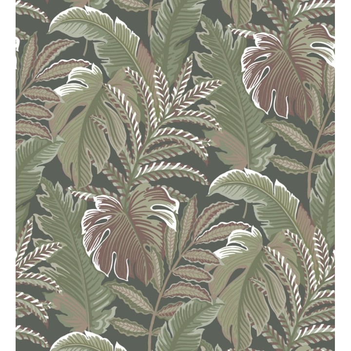 Papel pintado con dibujos de hojas tropicales - Palmer Hill 680741