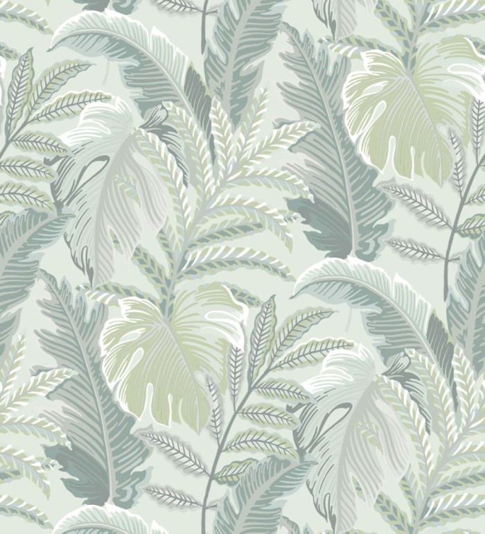 Papel pintado con dibujos de hojas tropicales - Palmer Hill 680742