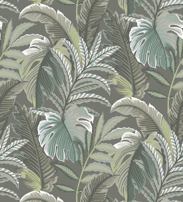 Papel pintado con dibujos de hojas tropicales - Palmer Hill 680743