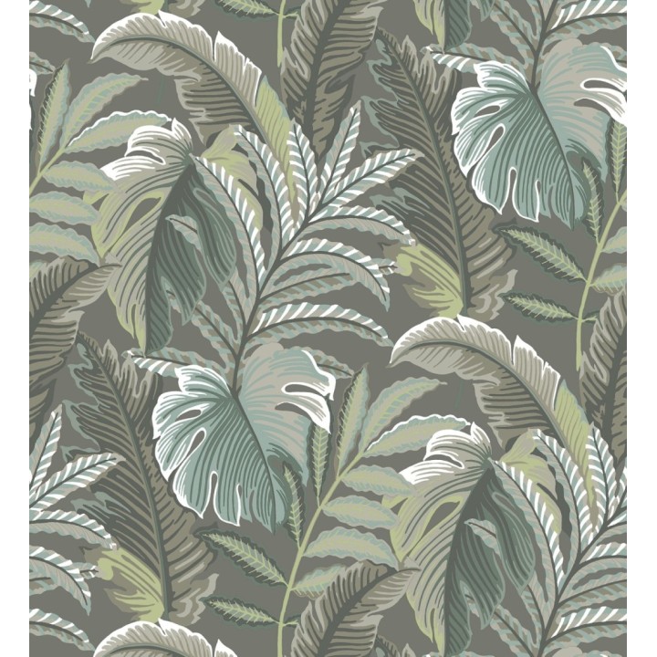 Papel pintado con dibujos de hojas tropicales - Palmer Hill 680743