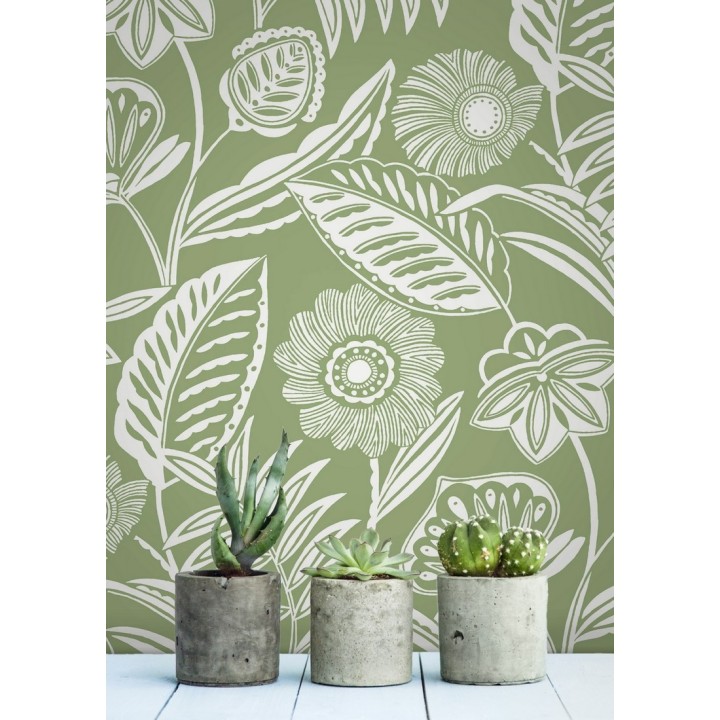 Papel pintado de flores modernas con colores tropicales - Beach Garden 680747