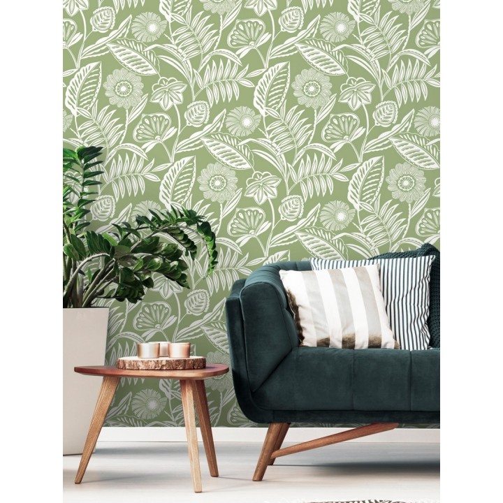 Papel pintado de flores modernas con colores tropicales - Beach Garden 680747