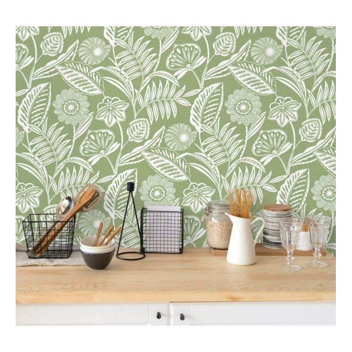 Papel pintado de flores modernas con colores tropicales - Beach Garden 680747