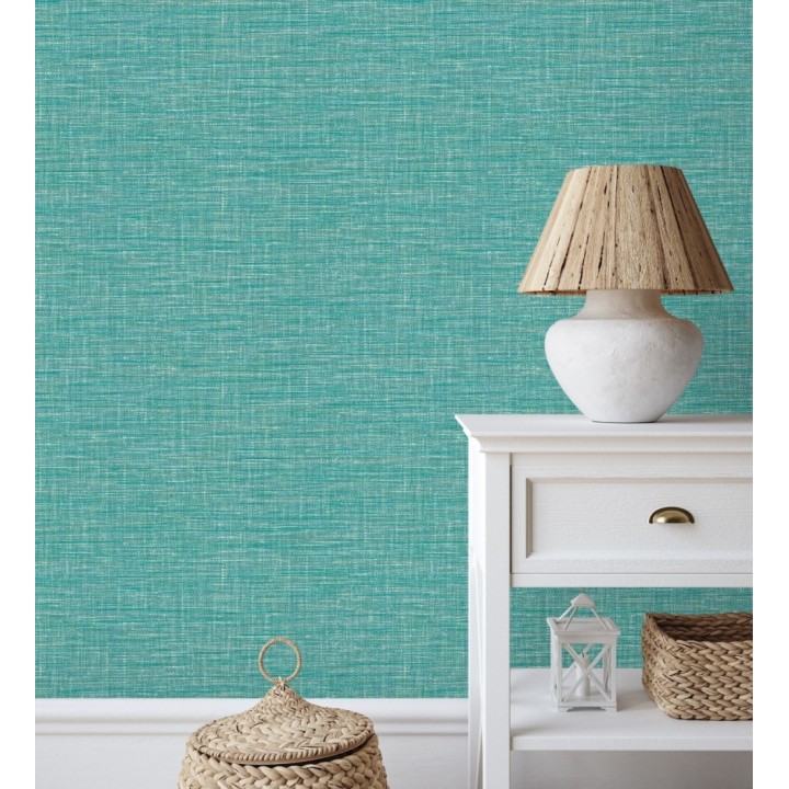 Papel pintado efecto fibra vegetal tejida y teñida con textura - Soho Fabric 680750