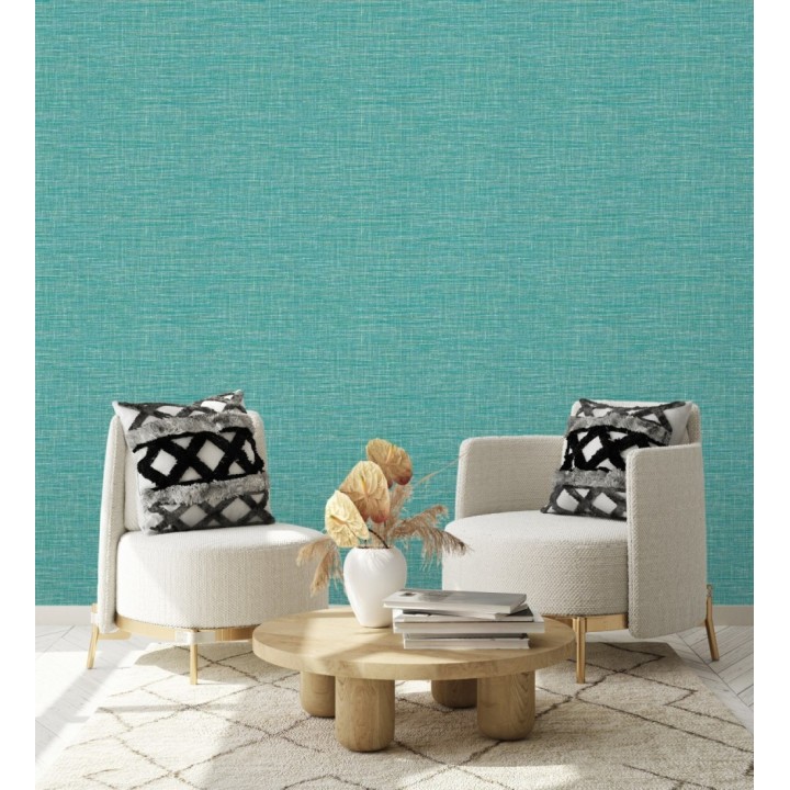 Papel pintado efecto fibra vegetal tejida y teñida con textura - Soho Fabric 680750