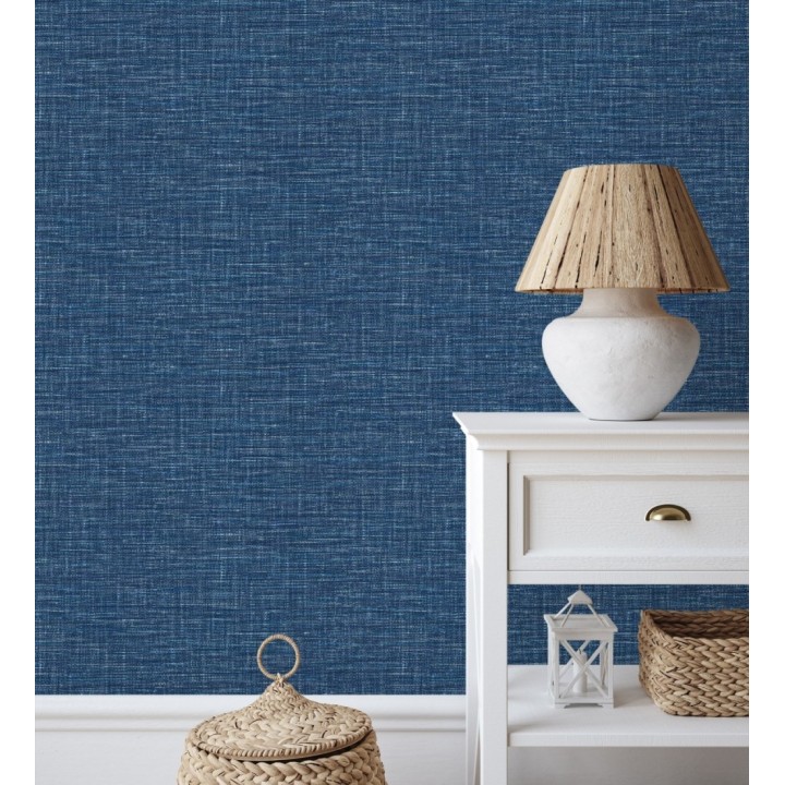 Papel pintado efecto fibra vegetal tejida y teñida con textura - Soho Fabric 680751