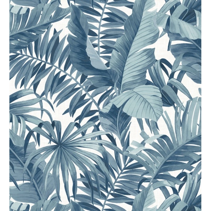 Papel pintado de hojas tropicales azules - Palm Beach 680752