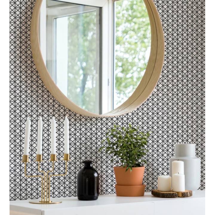 Papel pintado celosía con tramado de diamante - Diamond Lights 680769