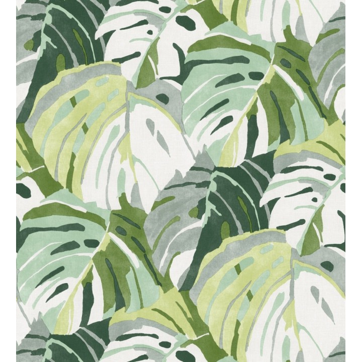 Papel pintado de hojas tropicales grandes estilo pop art - Tropical Island 680771