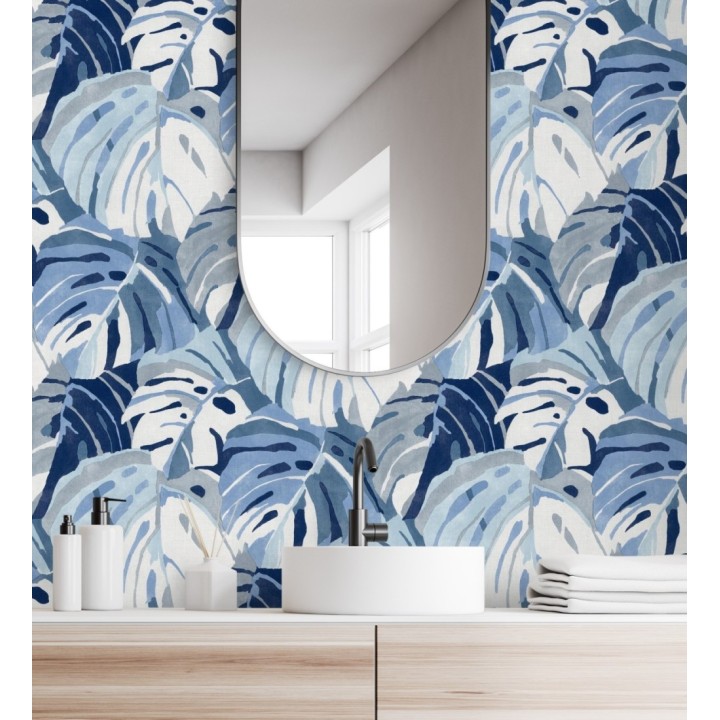 Papel pintado de hojas tropicales grandes estilo pop art - Tropical Island 680772